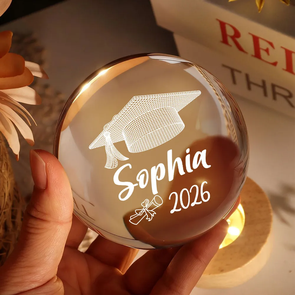 Personalized Globe Lamp With Graduation Cap Illusion Night Light, Unique Graduation Gift Keepsake - Image 3