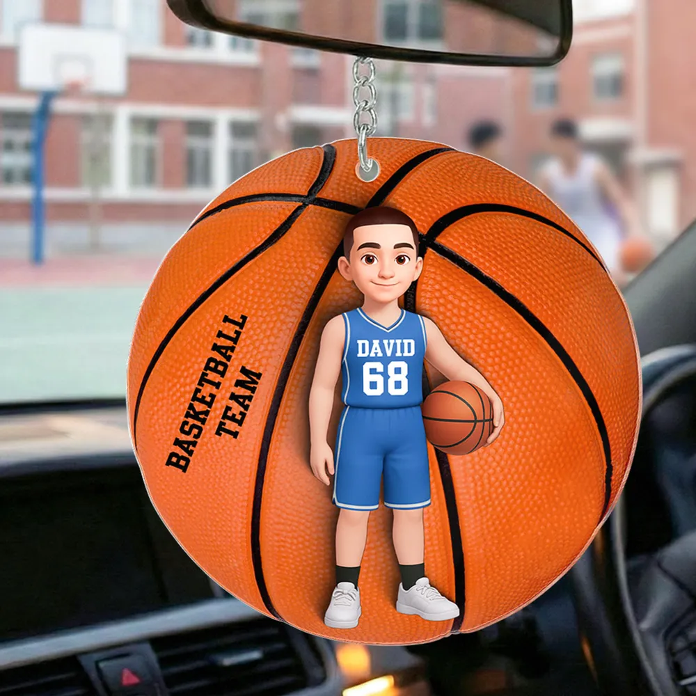 Personalized Basketball Player Acrylic Keychain, Cute Cartoon Sports Charm for Bags or Keys, Unique Gift for Her - Image 3