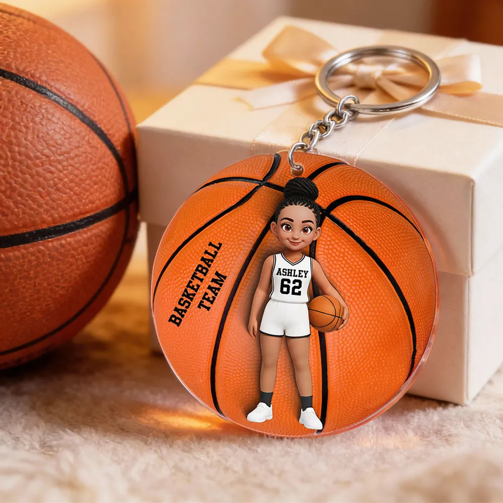 Personalized Basketball Player Acrylic Keychain, Cute Cartoon Sports Charm for Bags or Keys, Unique Gift for Her - Image 8