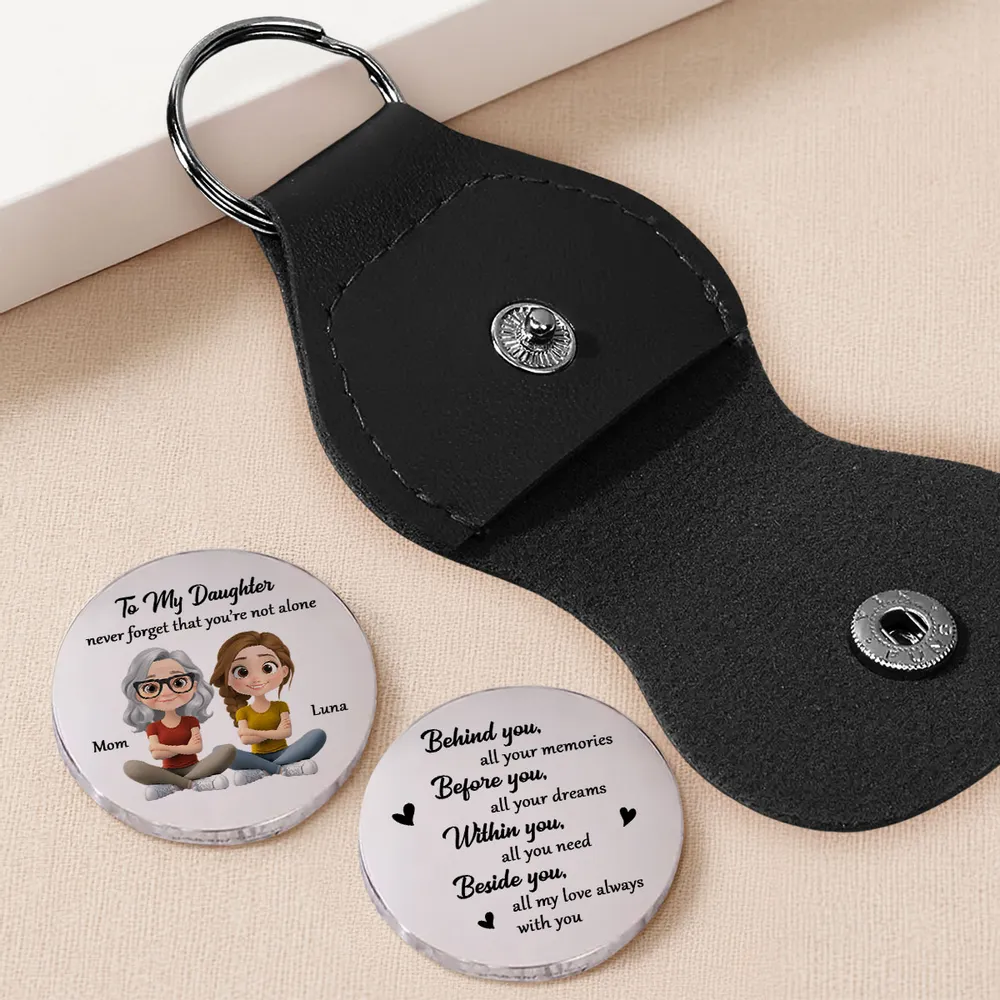 Pocket Hug Personalized Comfort Token, Never Forget That You're Not Alone Quote Gift For Daughter From Mom - Image 2
