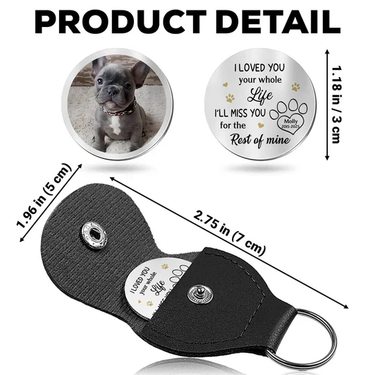 Pet Memorial Pocket Hug with Custom Photo Keychain A Small Daily Comfort Token 'I'll Miss You for the Rest of Mine' Gift - Image 6