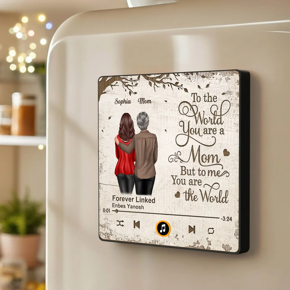 Acrylic Music Magnet Mother and Daughter Forever Linked Together Fridge Decoration, Sweet Personalized Gift - Image 2