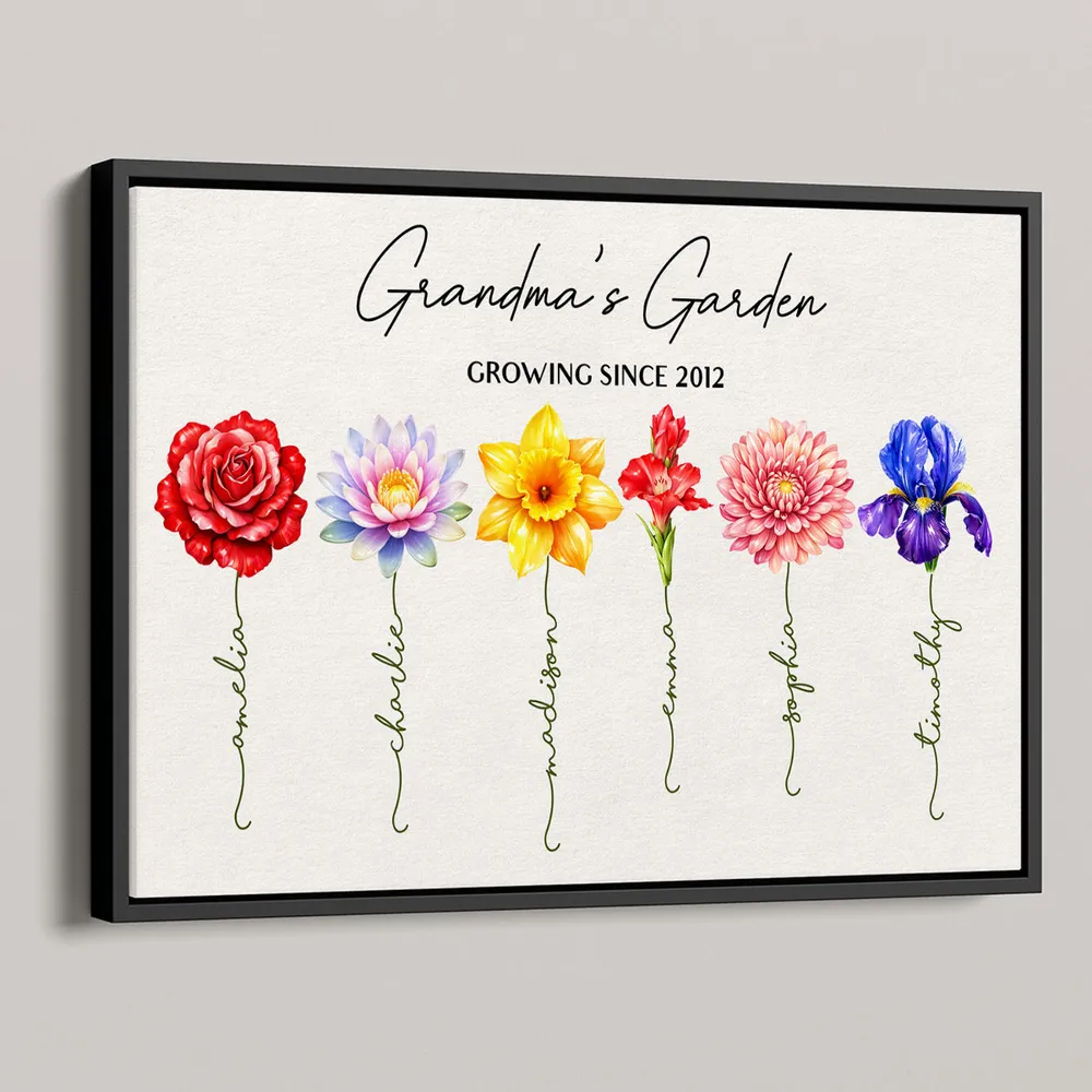 Personalized Grandma's Garden Birth Month Flower Poster, Vibrant Wall Art Keepsake, Unique Gift for Grandma - Image 5