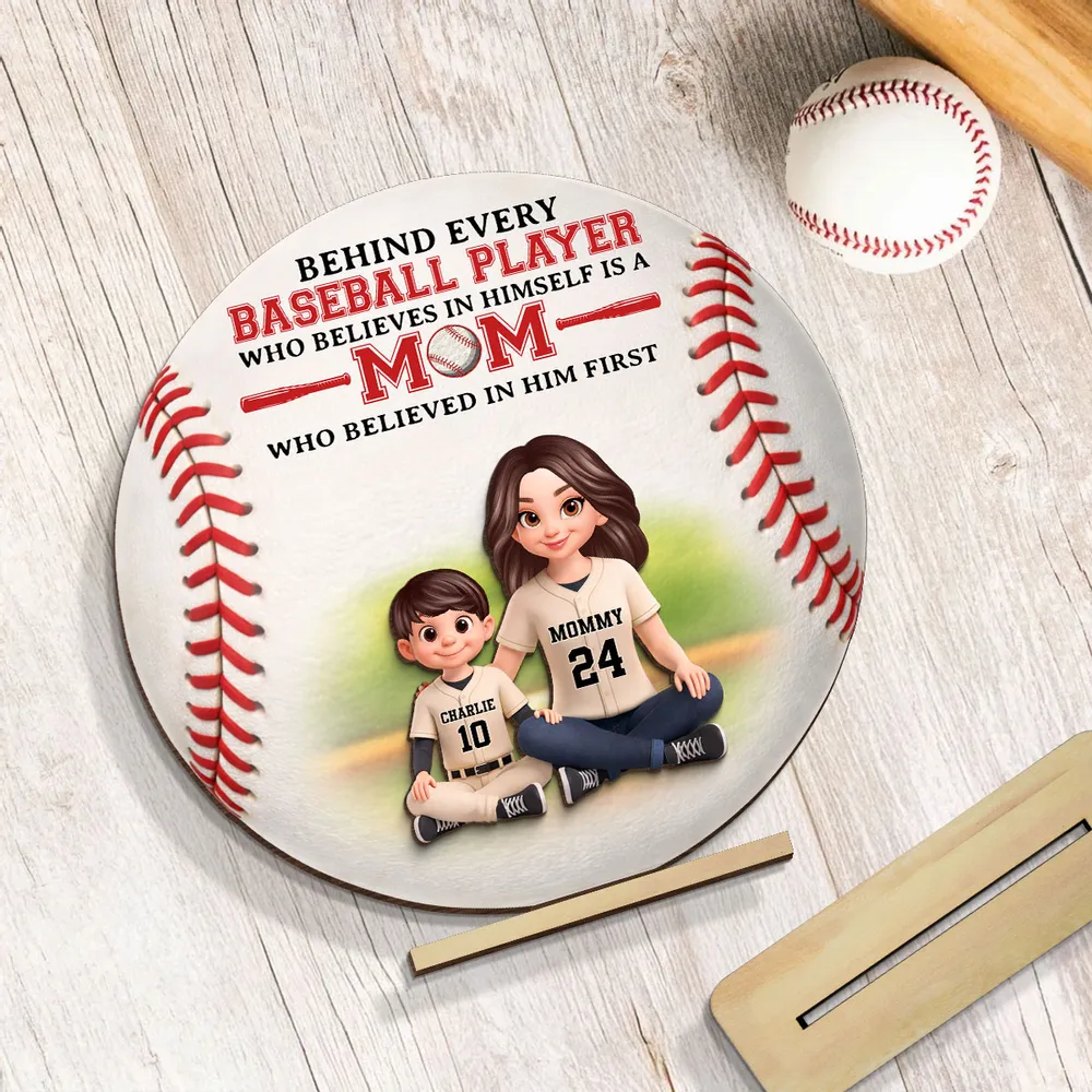 Personalized 2-Layer Wooden Plaque Baseball Mom Quote Gift for Mom, Sweet Baseball Keepsake for Living Room Display - Image 7