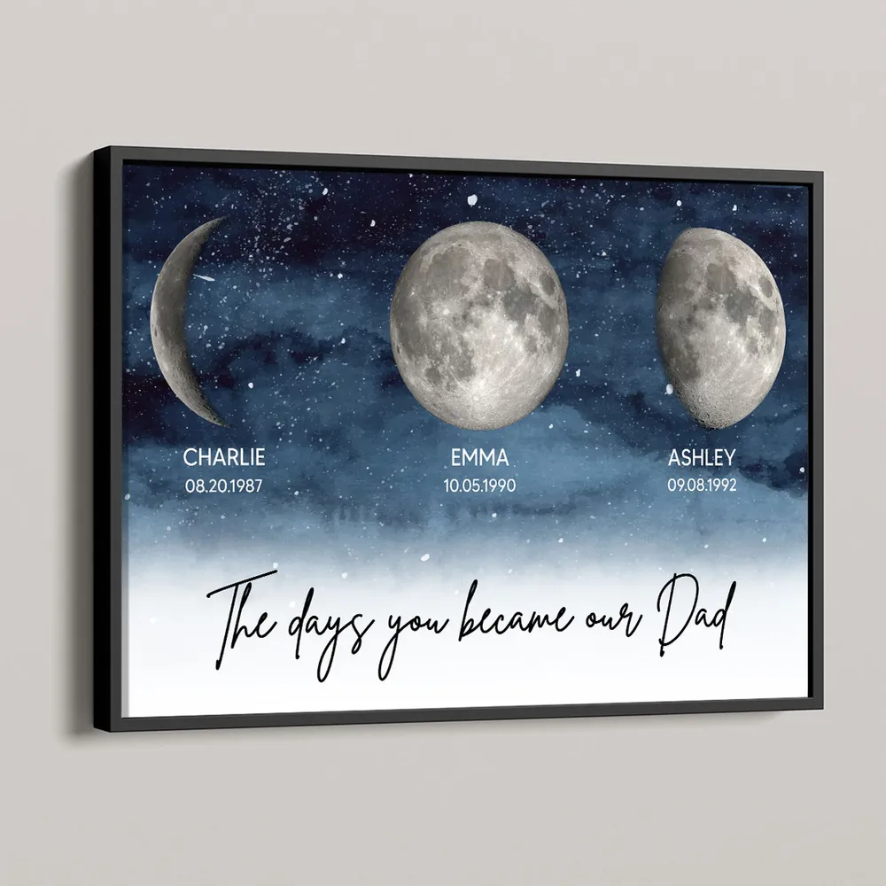 Custom Starry Night Poster Moon Phases for Dad A Meaningful Family Keepsake Wall Decor Gift - Image 2