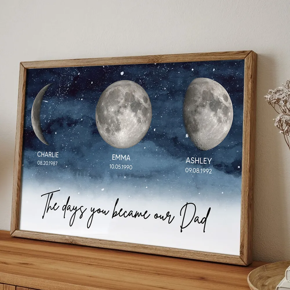 Custom Starry Night Poster Moon Phases for Dad A Meaningful Family Keepsake Wall Decor Gift - Image 3