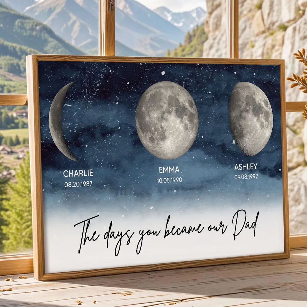 Custom Starry Night Poster Moon Phases for Dad A Meaningful Family Keepsake Wall Decor Gift - Image 4