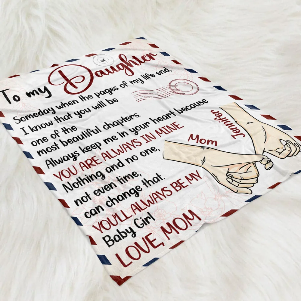 To My Daughter Fleece Blanket, Personalized Custom Throw With Heartfelt Message, Unique Gift From Mom - Image 3