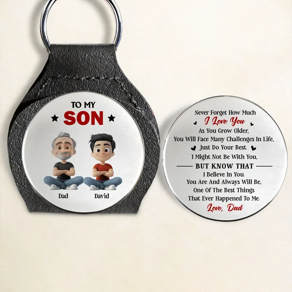 Personalized Pocket Hug Token for Son, Custom Encouragement Keepsake, Unique Gift From Dad to Carry Every Day - Image 2