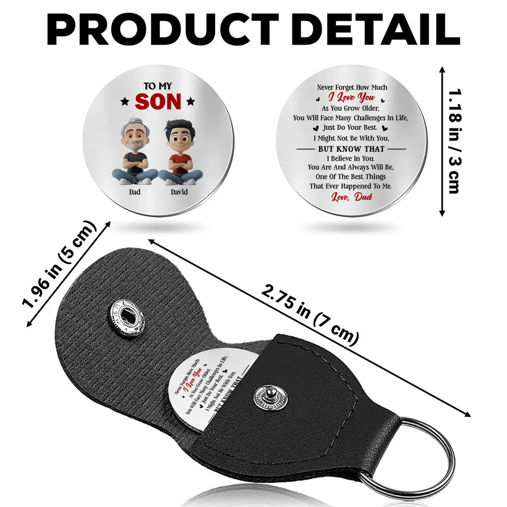 Personalized Pocket Hug Token for Son, Custom Encouragement Keepsake, Unique Gift From Dad to Carry Every Day - Image 4