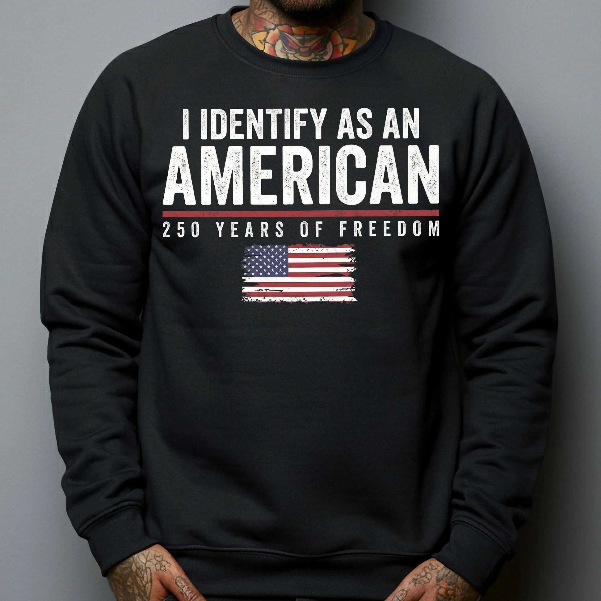 Personalized Classic Tee I Identify As An American 250 Years Of Freedom Flag Graphic - Unique Patriotic Gift For Him Or Her - Image 9