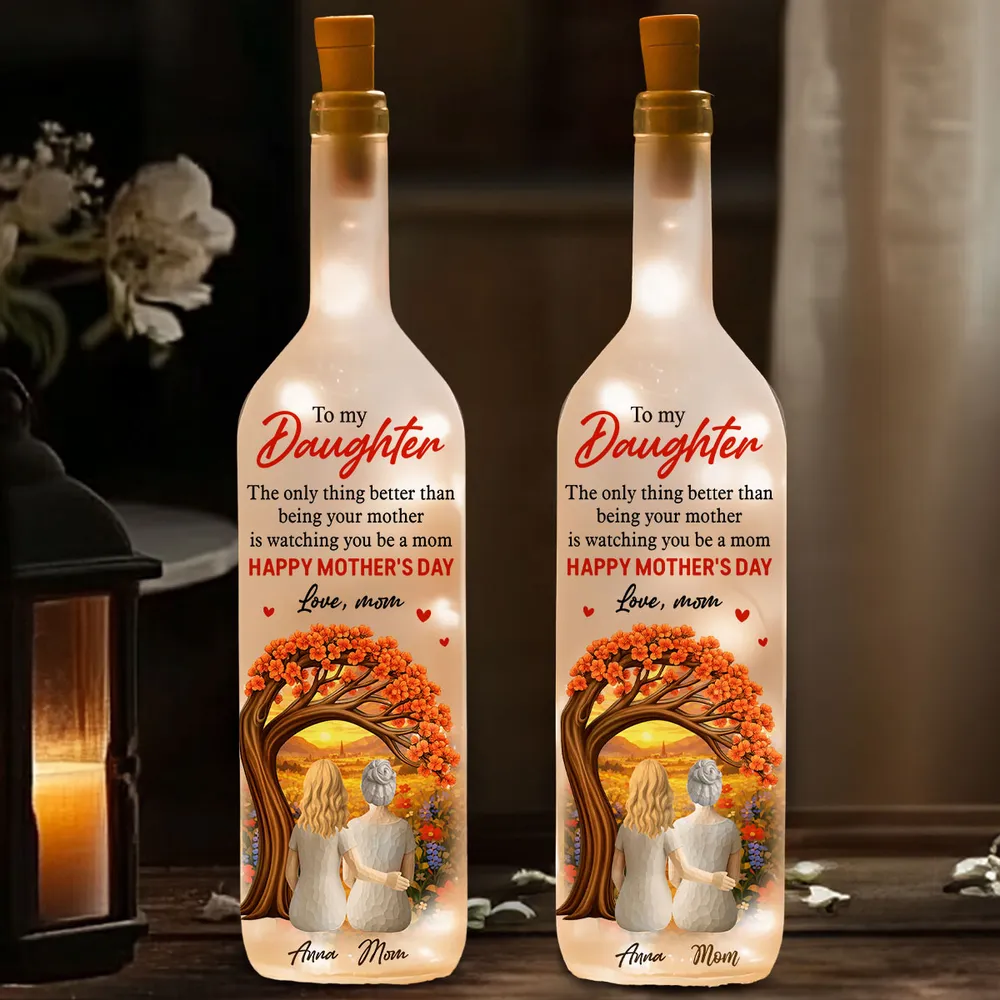 Personalized Bottle Lamp for Daughter from Mom, Warm Glow Mother-Daughter Gift, Watching You Be A Mom Keepsake - Image 5