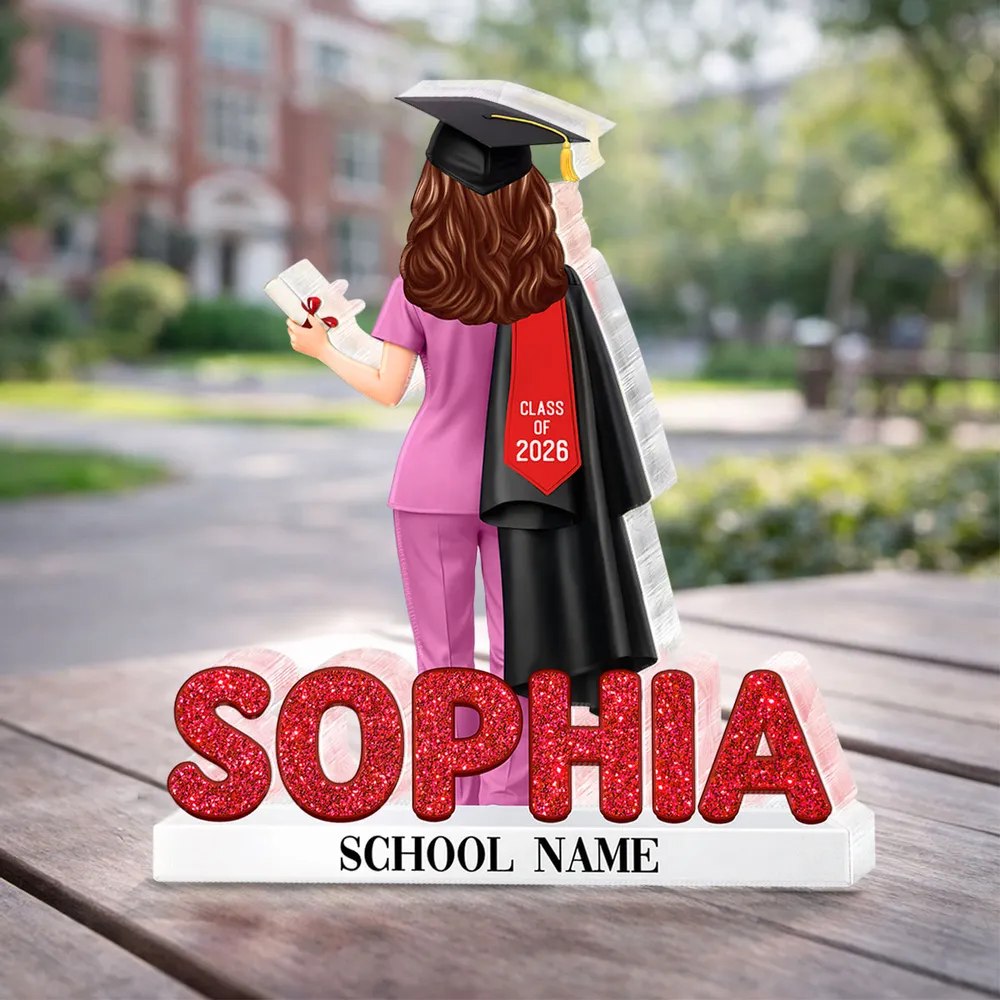Personalized Shaped Acrylic Block Plaque for Nurse Graduation, Class Design Keepsake, Unique Gift for Her - Image 8