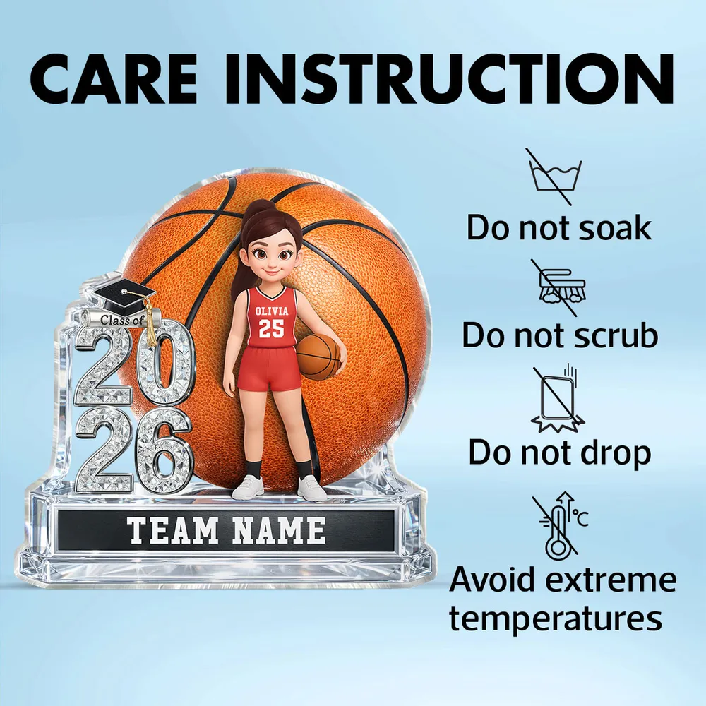 Personalized Basketball Graduation Shaped Acrylic Block Plaque, Class of Keepsake, Unique Gift for Senior Athletes - Image 5