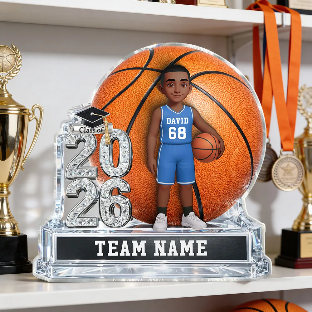 Personalized Basketball Graduation Shaped Acrylic Block Plaque, Class of Keepsake, Unique Gift for Senior Athletes - Image 6