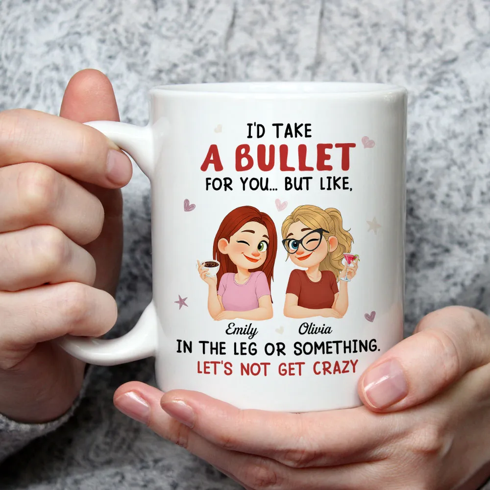Personalized Best Friend Ceramic Mug Funny 'Let's Not Get Crazy' Cute Cartoon Coffee Gift for Bestie Coworker - Image 3