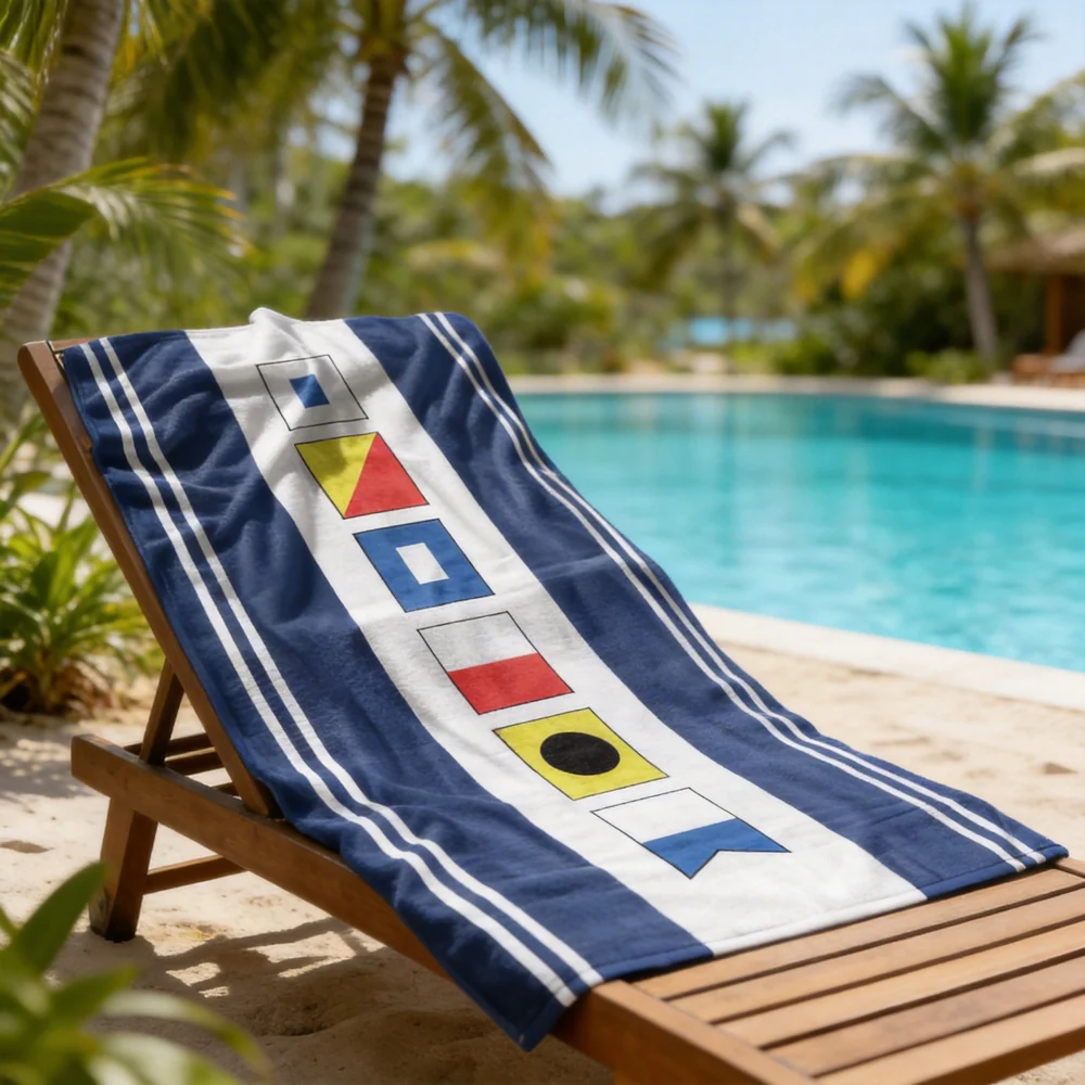 Personalized Nautical Flag Name Beach Towel for Pool or Beach Trips - Unique Travel-Friendly Gift - Image 2