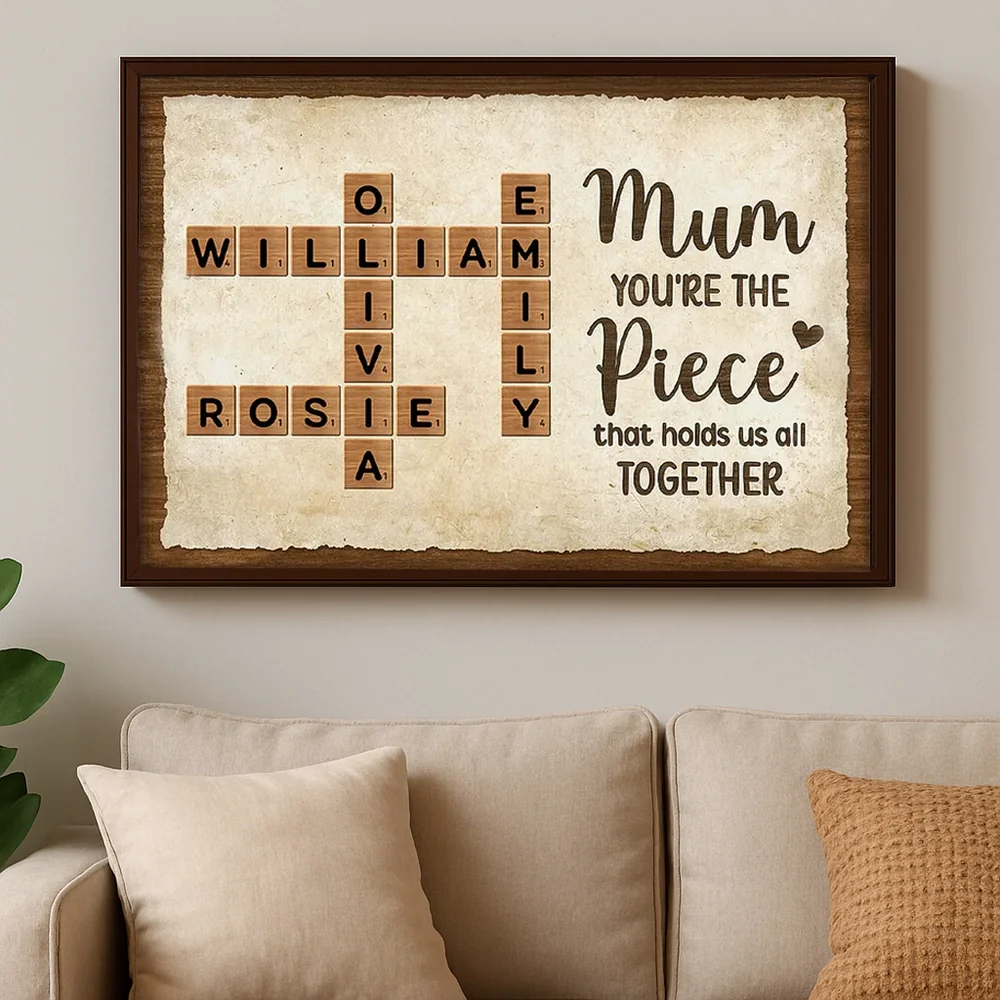 Mum You're The Piece That Holds Us All Together Poster, Personalized Family Word Art, Unique Gift for Mom - Image 2