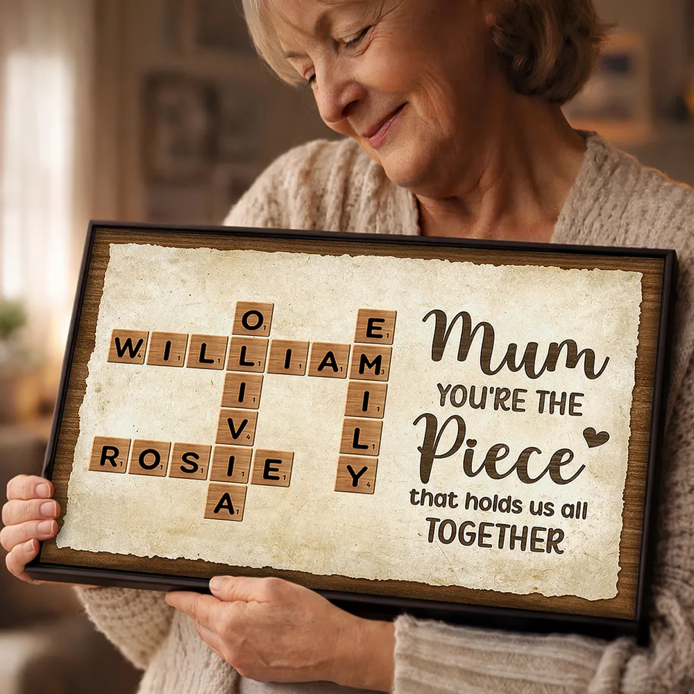 Mum You're The Piece That Holds Us All Together Poster, Personalized Family Word Art, Unique Gift for Mom - Image 3