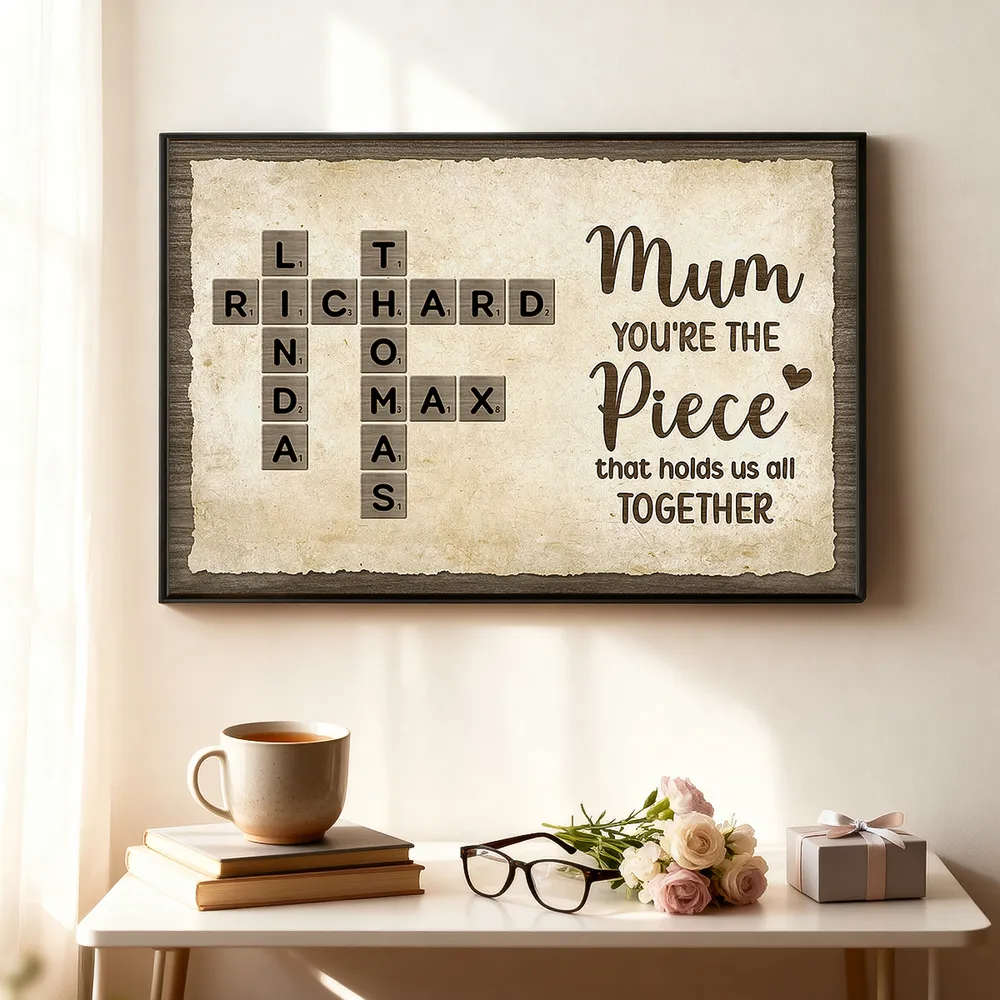 Mum You're The Piece That Holds Us All Together Poster, Personalized Family Word Art, Unique Gift for Mom - Image 6