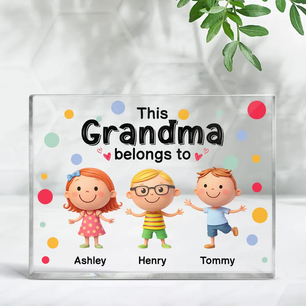 Personalized Rectangle Acrylic Block Plaque 'This Nanny Belongs To' Cute Grandkids Desk Decor - Unique Gift for Grandma - Image 5