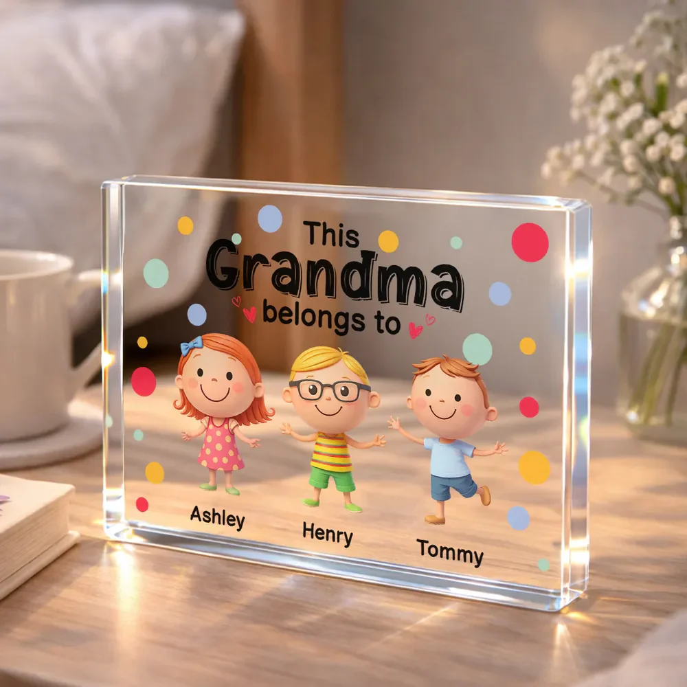 Personalized Rectangle Acrylic Block Plaque 'This Nanny Belongs To' Cute Grandkids Desk Decor - Unique Gift for Grandma - Image 7