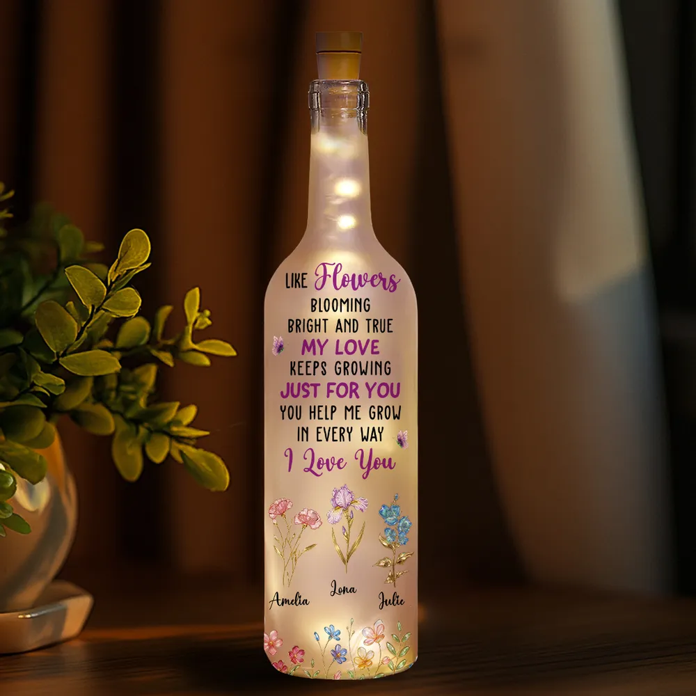 Personalized Like Flowers Blooming Bottle Lamp With Warm Glow For Bedroom Decor, Unique Romantic Gift For Her - Image 2