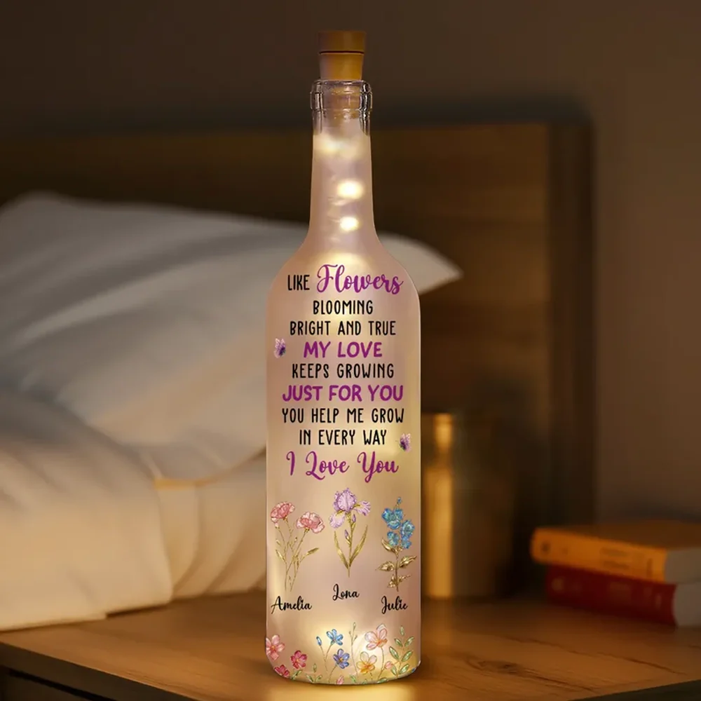 Personalized Like Flowers Blooming Bottle Lamp With Warm Glow For Bedroom Decor, Unique Romantic Gift For Her - Image 5