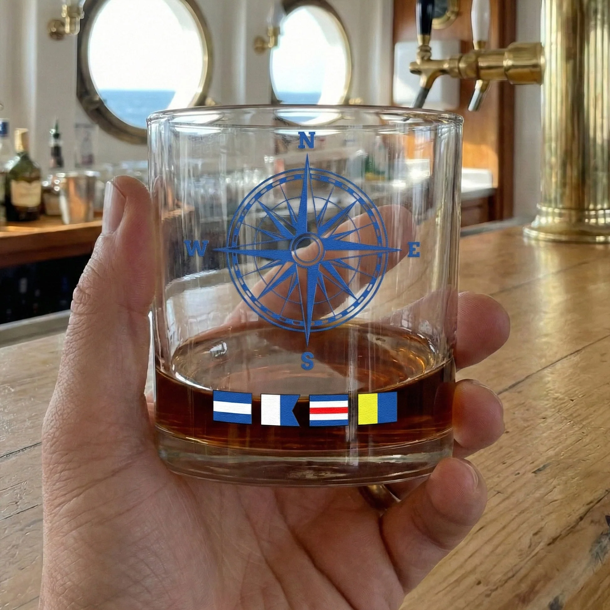 Personalized Nautical Flags Whiskey Glass with Anchor Design for Whiskey Lovers - Unique Sailor Gift for a Classy Home Bar - Image 5