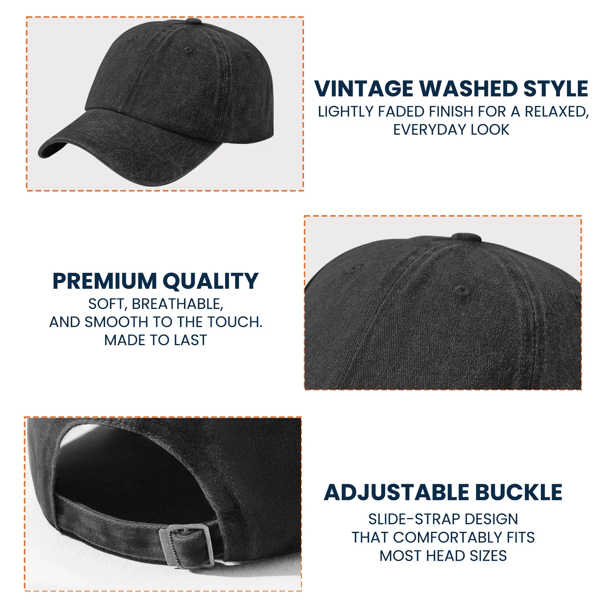 Personalized Washed Denim Baseball Cap, Forget Father's Day Dad We Love You Every Day, Unique Gift for Dad - Image 4