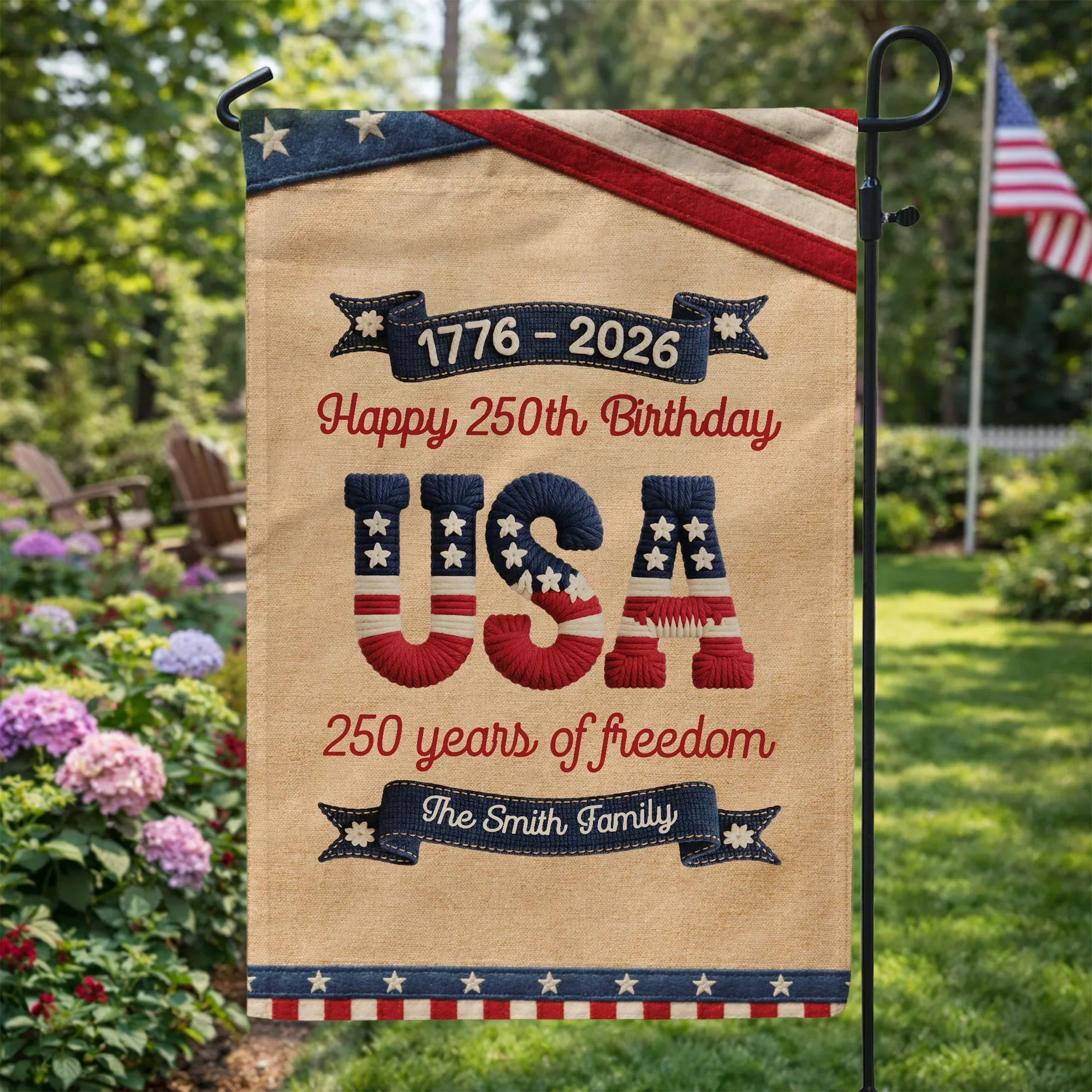 Personalized USA 250th Anniversary Garden Flag, Patriotic Yard Display, Unique Creative Gift for Family - Image 5