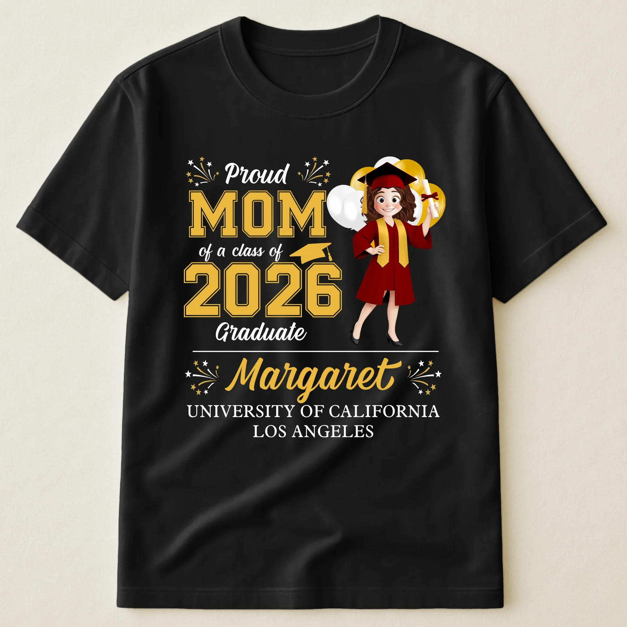 Personalized Graduation Family Matching Classic Tee, Proud Mom Dad Grandma Shirt for Campus Photos, Unique Gift - Image 4