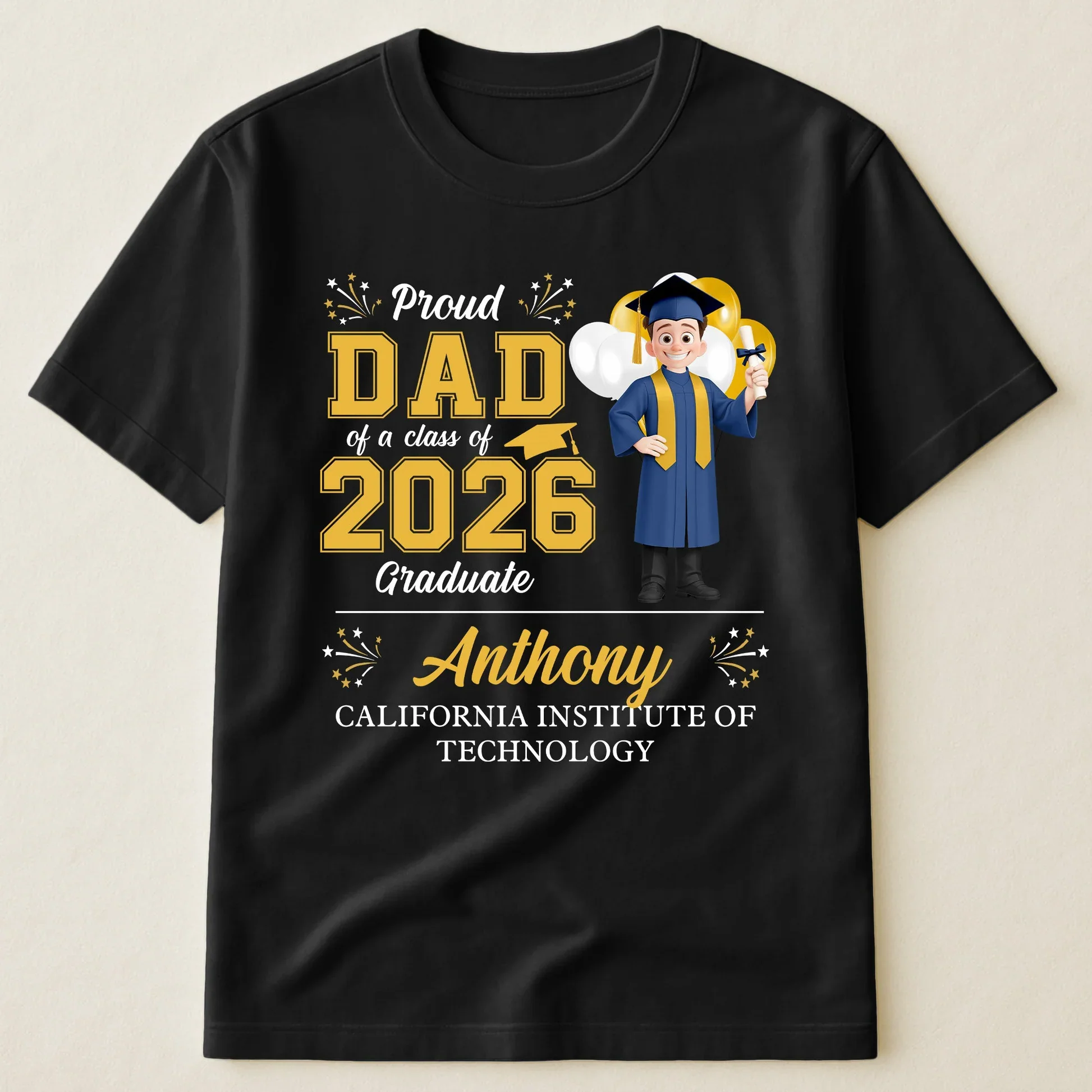 Proud Family Graduation Classic Tee, Personalized Matching Shirt Gift for Mom Dad Grandma at the Ceremony - Image 3