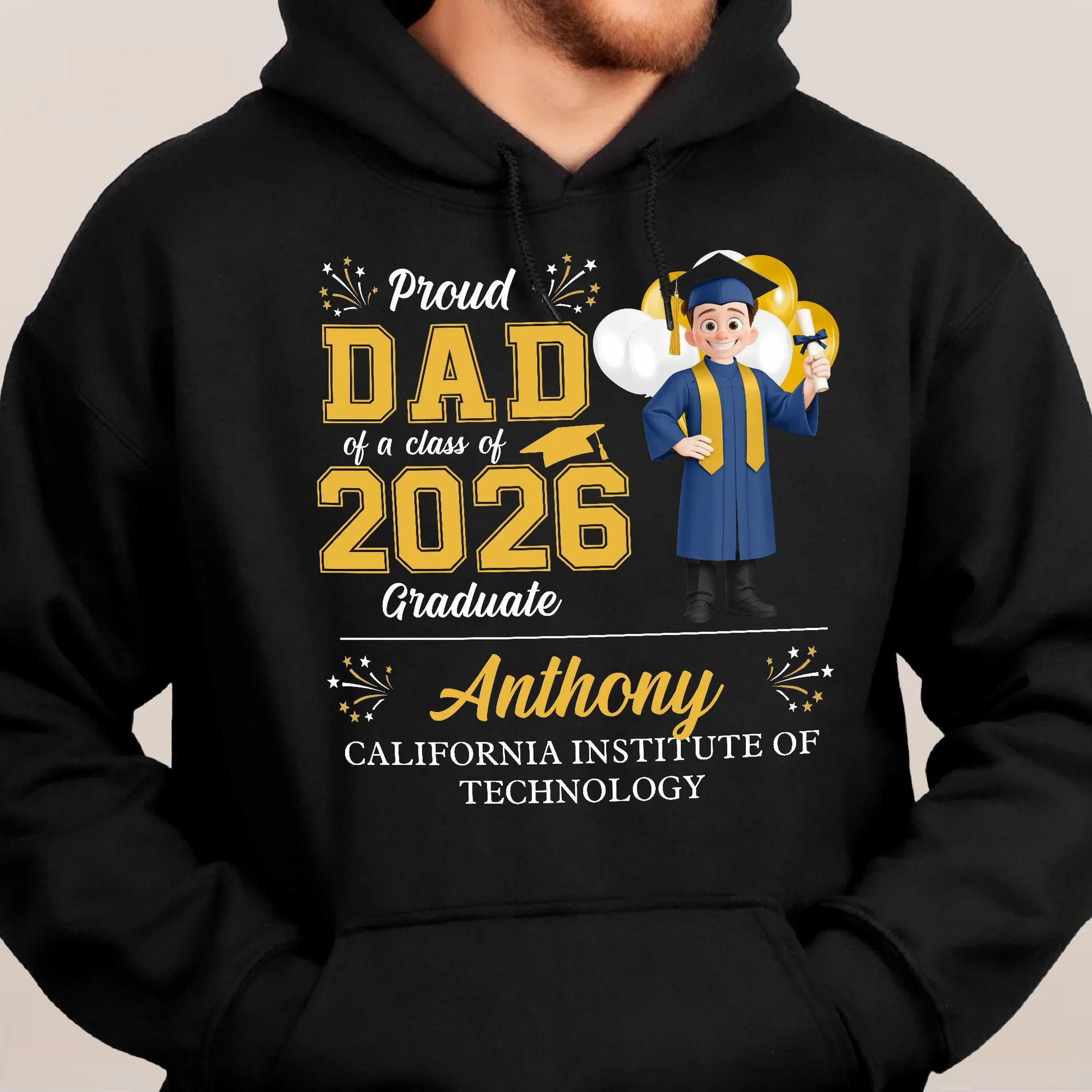Proud Family Graduation Classic Tee, Personalized Matching Shirt Gift for Mom Dad Grandma at the Ceremony - Image 8
