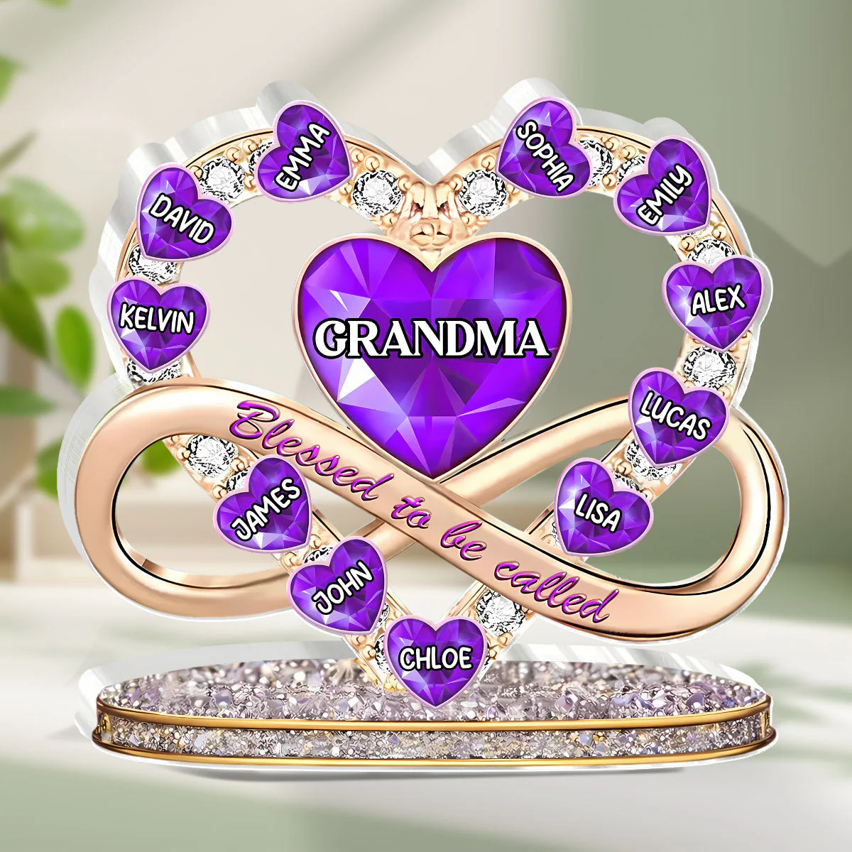 Personalized Shaped Acrylic Block Plaque for Grandma, Heart Infinity Design, Unique Gift for Mother's Day, A Sweet Keepsake - Image 2