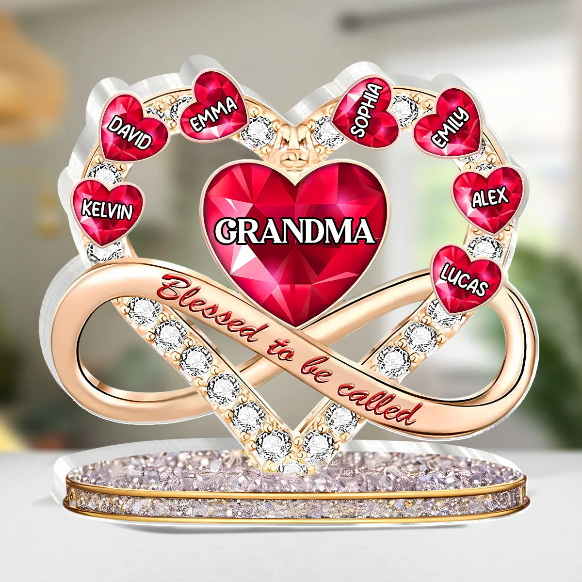Personalized Shaped Acrylic Block Plaque for Grandma, Heart Infinity Design, Unique Gift for Mother's Day, A Sweet Keepsake - Image 4