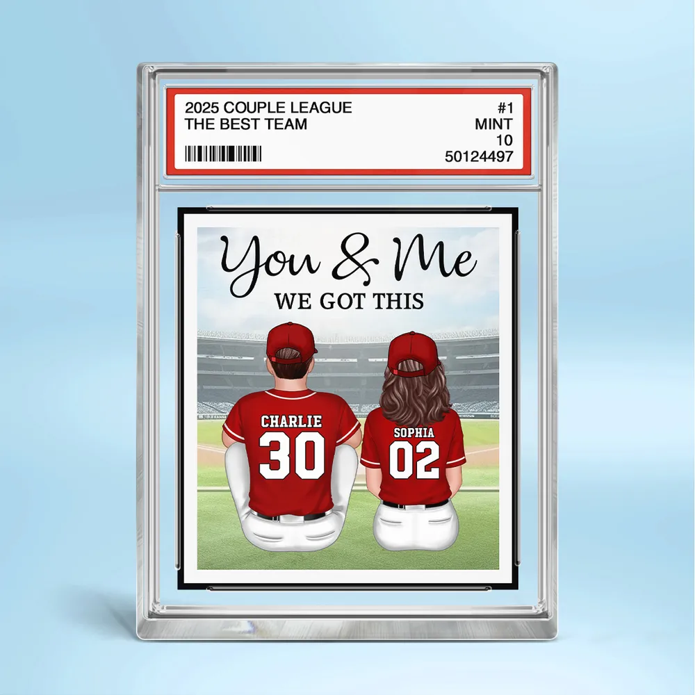 You & Me We Got This Rectangle Acrylic Block Plaque, Custom Baseball Couple Keepsake for Desk or Shelf, Sweet Gift for Couples - Image 5