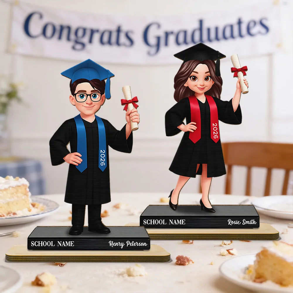 Congrats Graduates Personalized 2-Layer Wooden Plaque Keepsake, Heartfelt Graduation Gift for Son, Daughter, or Best Friend - Image 2