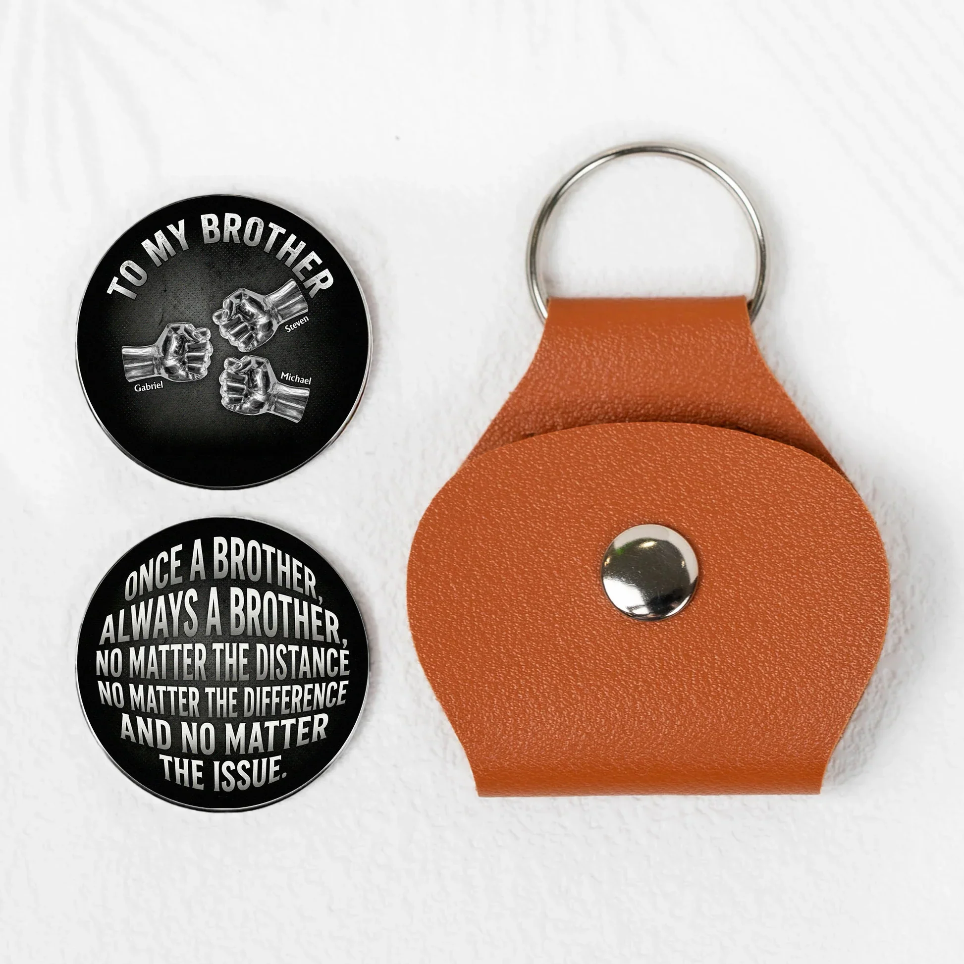 Pocket Hug for Brother, Once A Brother Always A Brother Message, Personalized Keepsake Gift for Long-Distance Love - Image 2