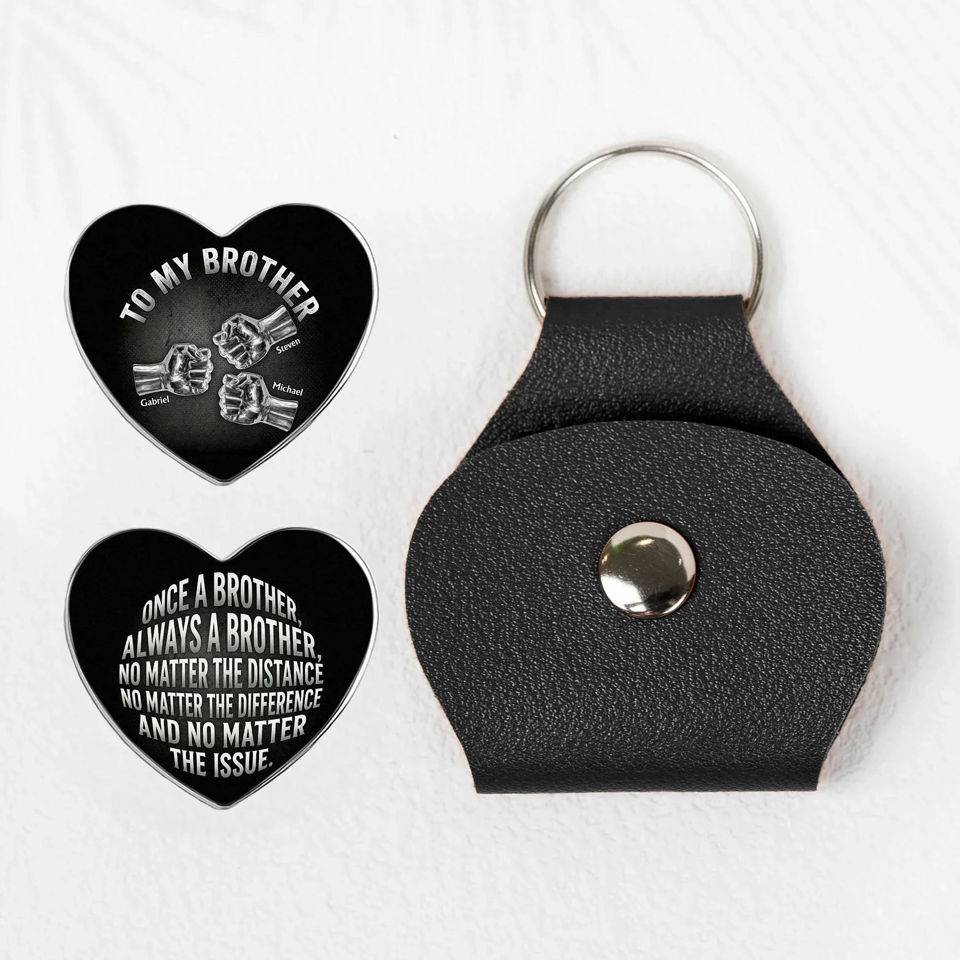 Pocket Hug for Brother, Once A Brother Always A Brother Message, Personalized Keepsake Gift for Long-Distance Love - Image 3