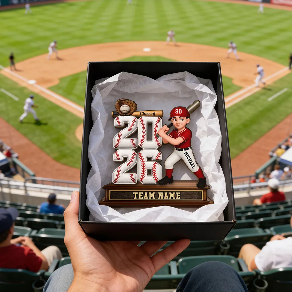 2-Layer Wooden Plaque for a Baseball Grad, Custom Player and Team Name Keepsake with Stadium Vibes, Heartfelt Gift - Image 6