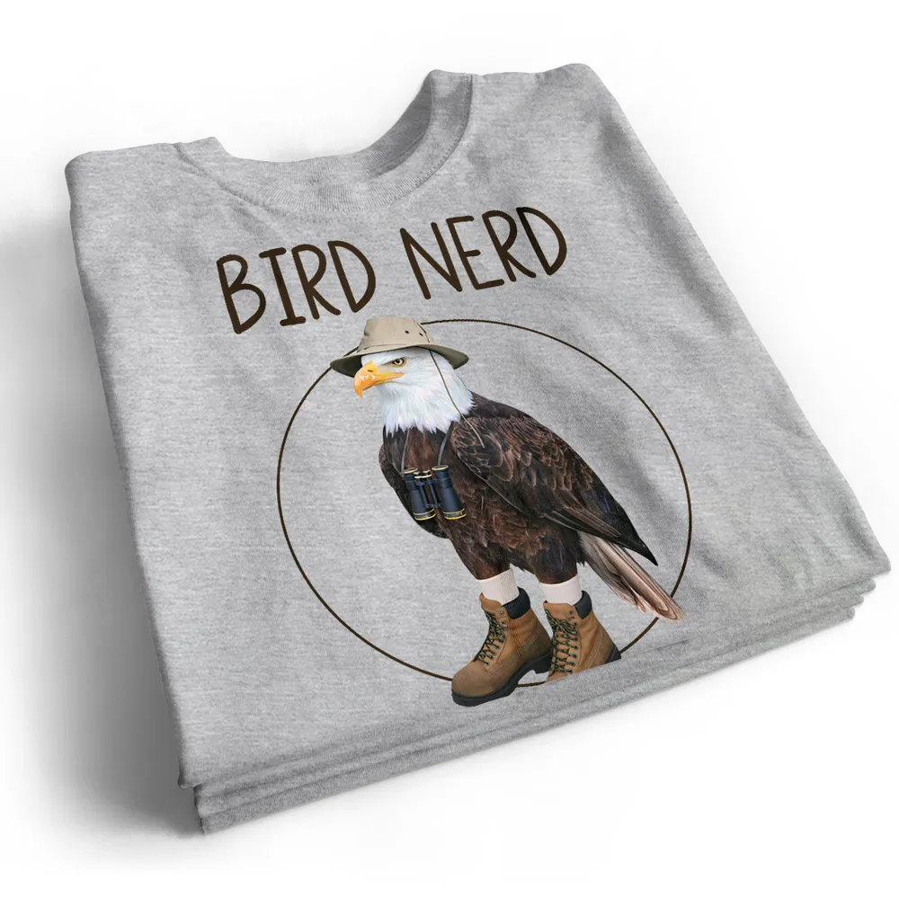 Personalized Bird Nerd Classic Tee with Funny Eagle Illustration for Bird Lovers, Unique Gift for Any Birder - Image 3