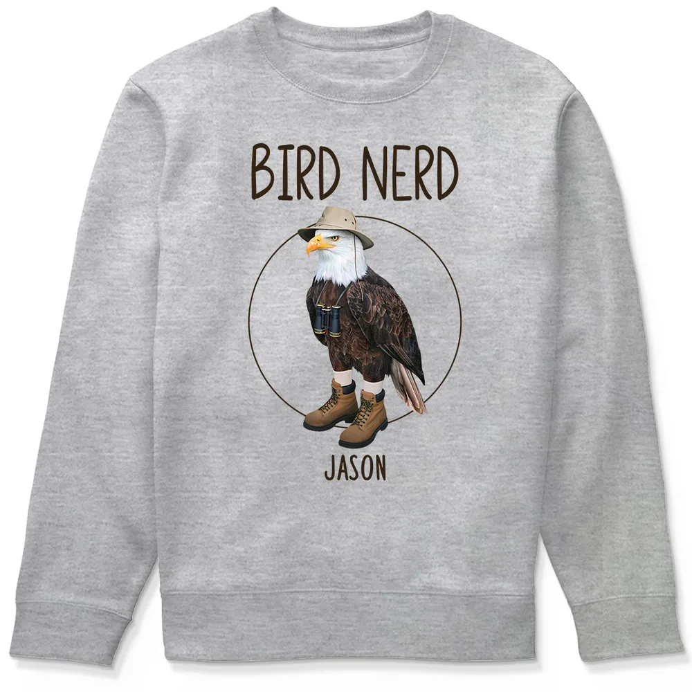 Personalized Bird Nerd Classic Tee with Funny Eagle Illustration for Bird Lovers, Unique Gift for Any Birder - Image 5