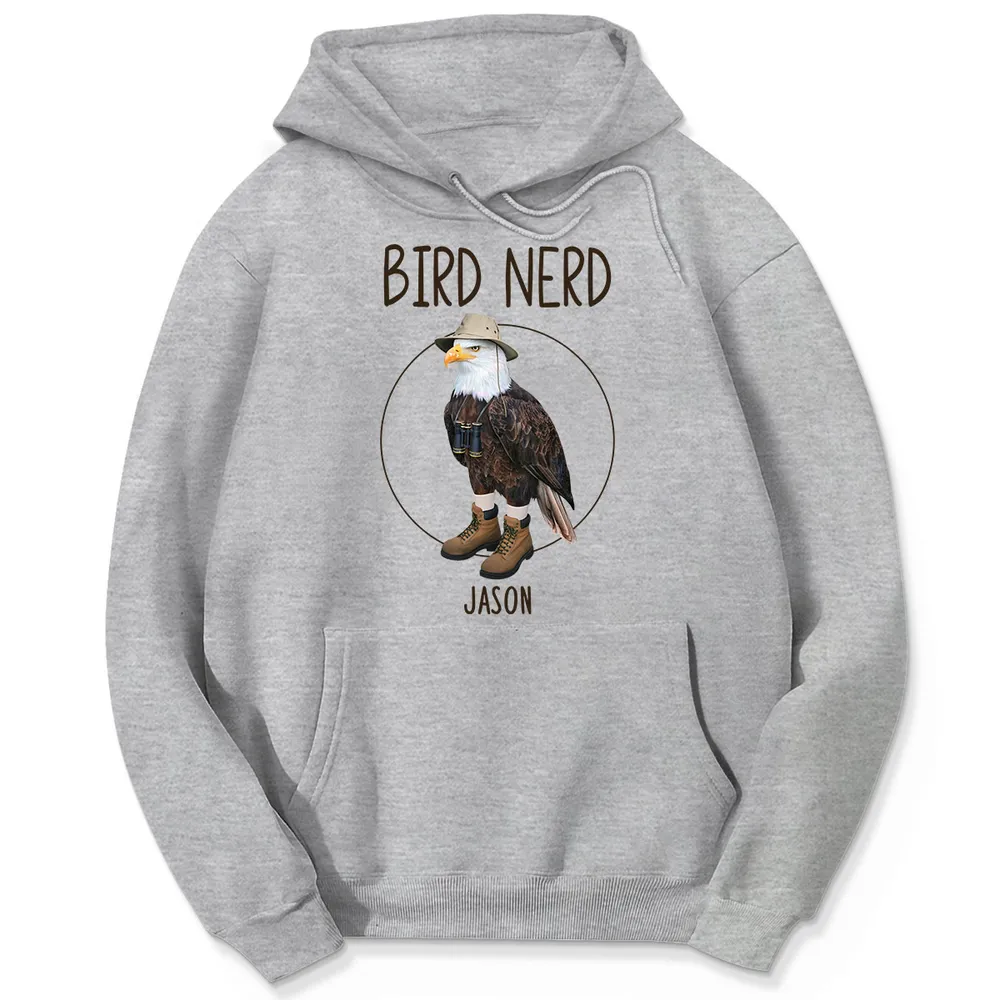 Personalized Bird Nerd Classic Tee with Funny Eagle Illustration for Bird Lovers, Unique Gift for Any Birder - Image 6