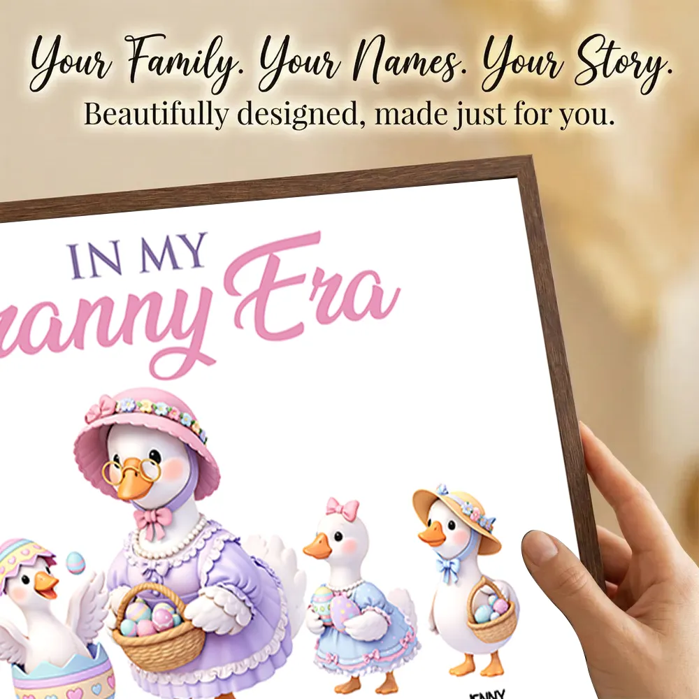 In My Granny Era Personalized Poster, Cute Easter Ducks with Baskets, Unique Gift for Grandma, Sweet Wall Art - Image 6