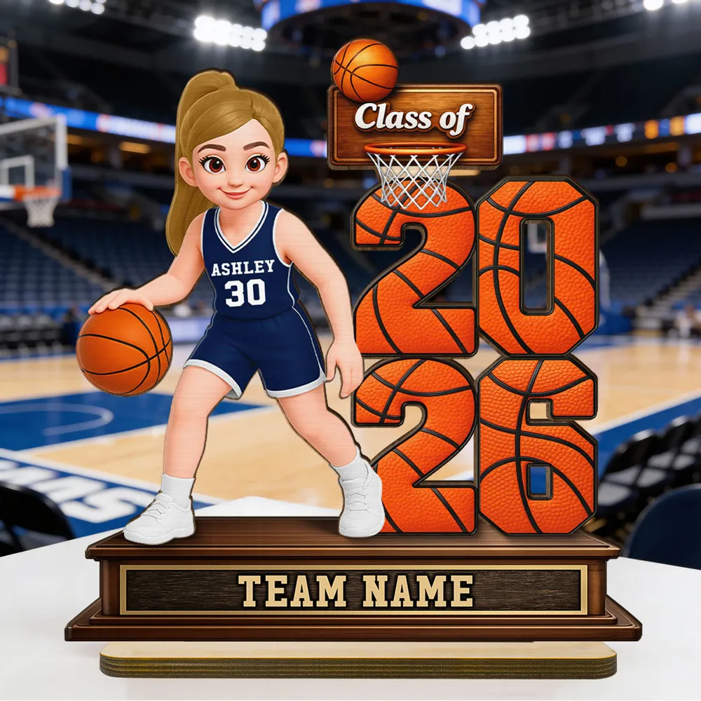 Personalized Basketball Class Of 2-Layer Wooden Plaque for Senior Player on Court, Unique Graduation Gift - Image 7