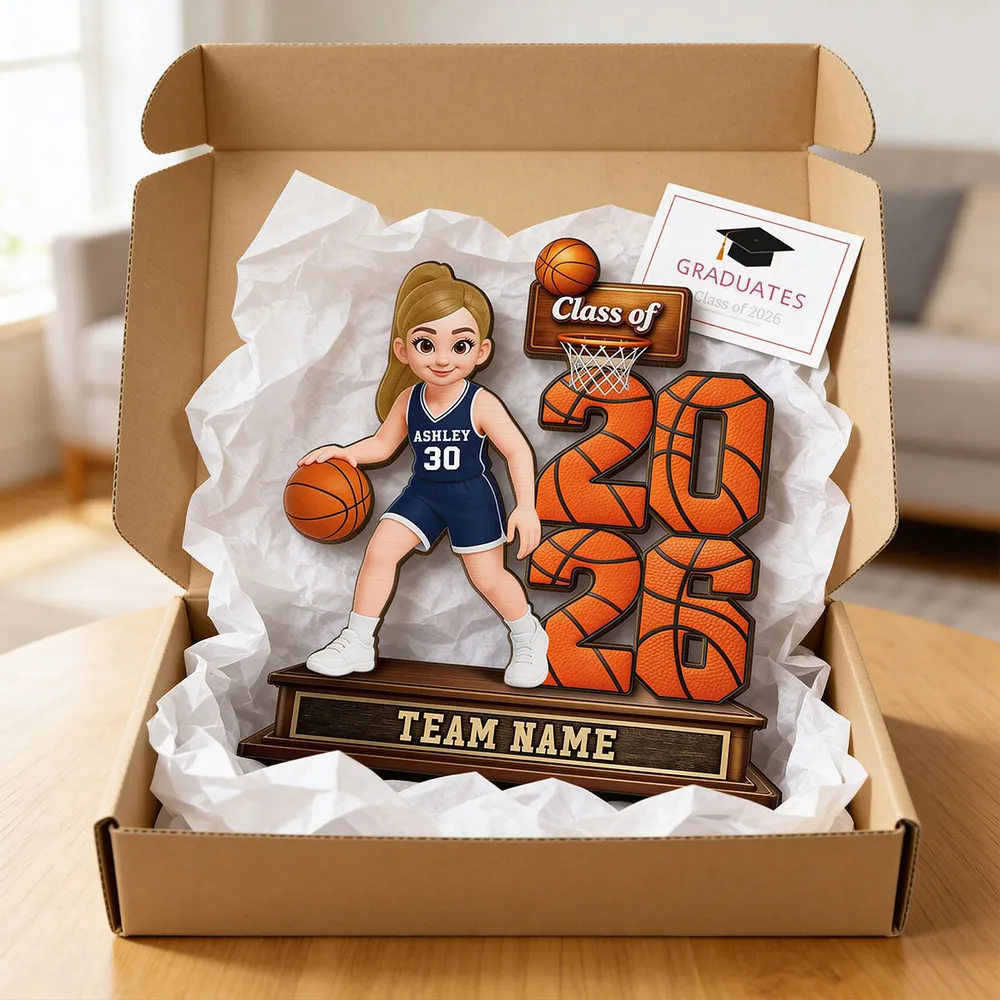 Personalized Basketball Class Of 2-Layer Wooden Plaque for Senior Player on Court, Unique Graduation Gift - Image 8