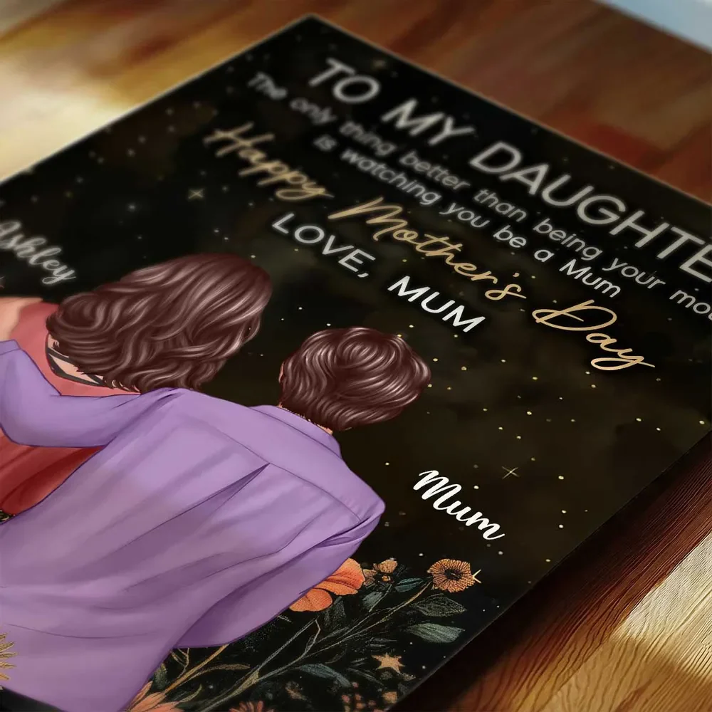 To My Daughter Personalized Poster, Heartwarming Mum Message with Golden Script and Floral Night Sky, Unique Mother's Day Gift - Image 7