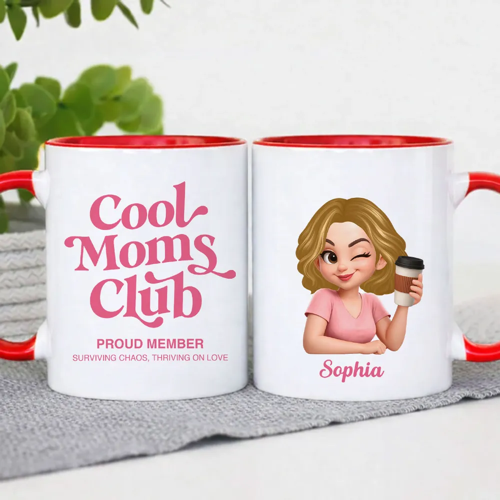Personalized Cool Moms Club Ceramic Mug With Custom Cartoon Mom, Cute Daily Coffee Gift For Mom And Wife - Image 6