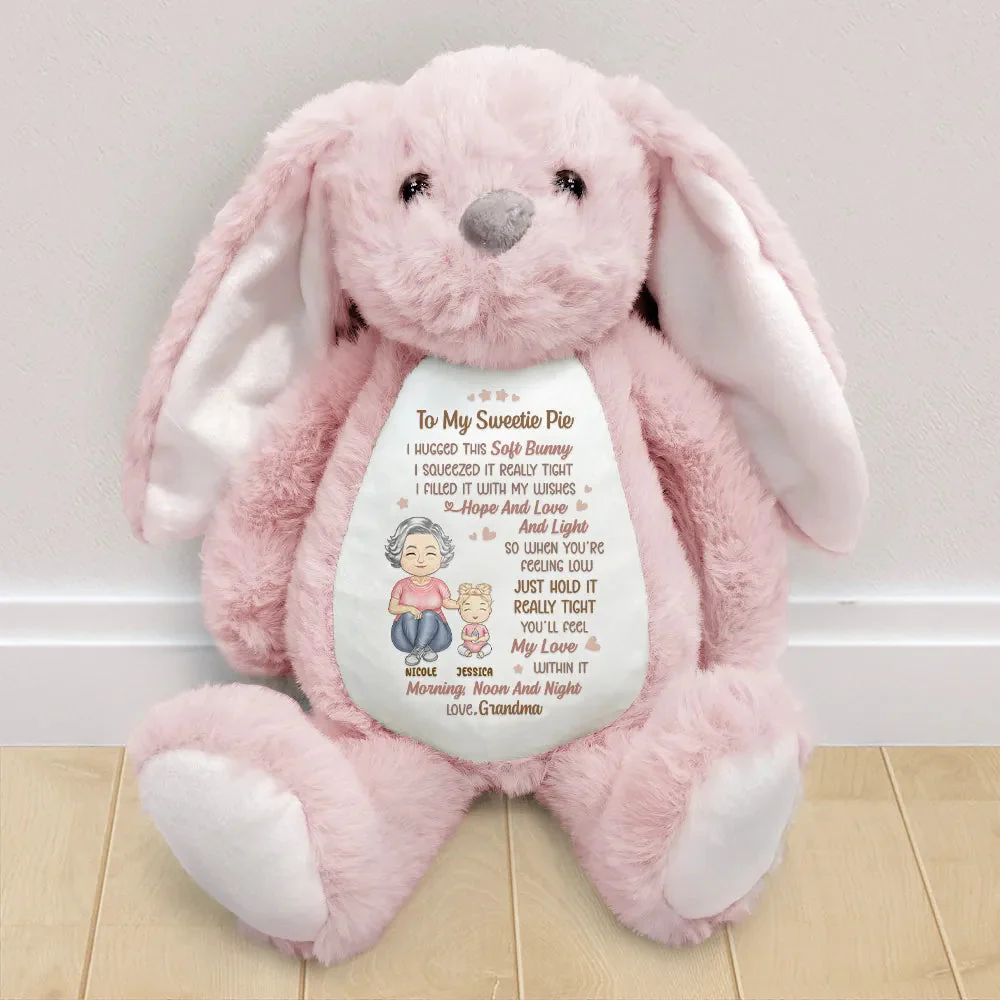 Personalized Plush Bunny for Granddaughter, Grandma's Wishes Message, Sweet Unique Gift for Comfort & Love - Image 2